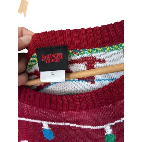 Stranger Things Alphabet Ugly Christmas Sweater Pullover Crewneck Size XL - Picture 3 of 10